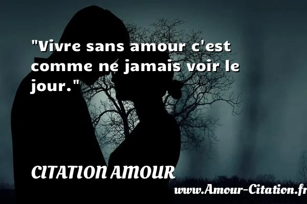 Vivre sans amour c est comme ne jamais voir le jour.  CITATION AMOUR