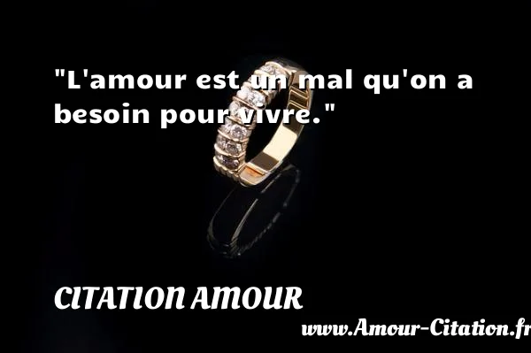 L amour est un mal qu on a besoin pour vivre.  CITATION AMOUR
