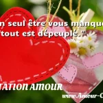  Un seul être vous manque et tout est dépeuplé.  CITATION AMOUR