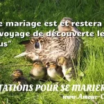  Le mariage est et restera le voyage de découverte le plus  CITATIONS POUR SE MARIER