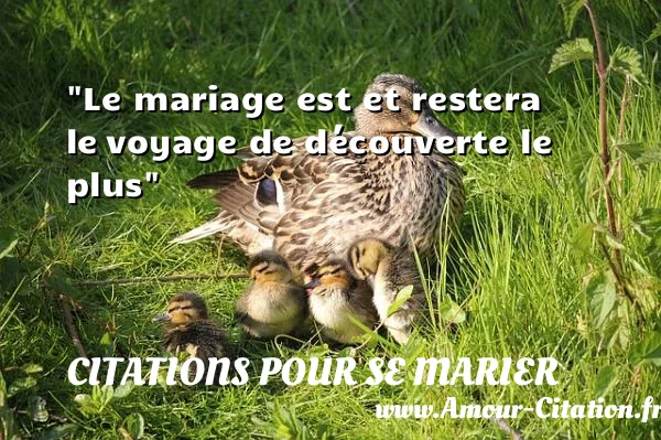 Le mariage est et restera le voyage de découverte le plus CITATIONS POUR SE MARIER