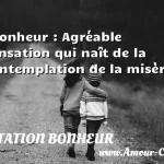  Bonheur : Agréable sensation qui naît de la contemplation de la misère  CITATION BONHEUR