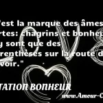  C est la marque des âmes fortes: chagrins et bonheurs n y sont que des parenthèses sur la route du devoir.  CITATION BONHEUR