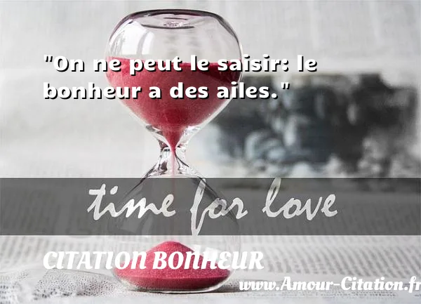 On ne peut le saisir: le bonheur a des ailes.  CITATION BONHEUR