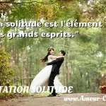  La solitude est l élément des grands esprits.  CITATION SOLITUDE