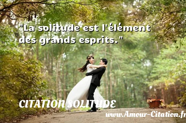La solitude est l élément des grands esprits. CITATION SOLITUDE