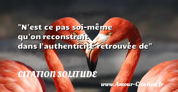 N est ce pas soi-même qu on reconstruit dans l authenticité retrouvée de CITATION SOLITUDE
