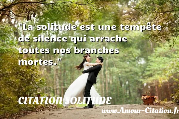 La solitude est une tempête de silence qui arrache toutes nos branches mortes. CITATION SOLITUDE