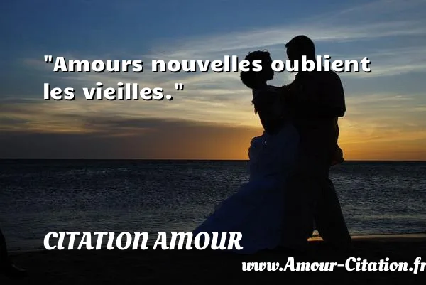 Amours nouvelles oublient les vieilles.  CITATION AMOUR