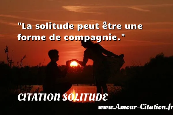La solitude peut être une forme de compagnie.  CITATION SOLITUDE