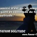  L amitié n est qu un moyen élégant et commode de fuir la solitude.  CITATION SOLITUDE