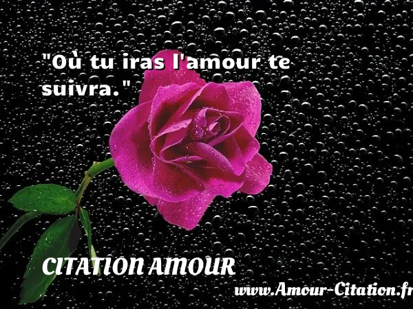Où tu iras l amour te suivra.  CITATION AMOUR