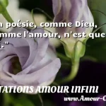  La poésie, comme Dieu, comme l amour, n est que foi.  CITATIONS AMOUR INFINI