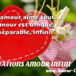  L amour aime tout... l amour est unique, inséparable, infini.  CITATIONS AMOUR INFINI