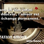 Dans un élan infini de Dans un élan infini de douceur, l amour est un échange permanent. CITATION AMOUR