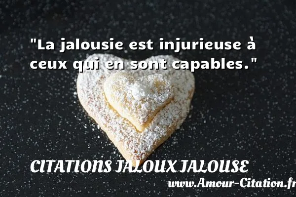 La jalousie est injurieuse à ceux qui en sont capables. CITATIONS JALOUX JALOUSE