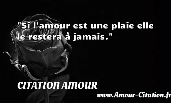 Si l amour est une plaie elle le restera à jamais.  CITATION AMOUR