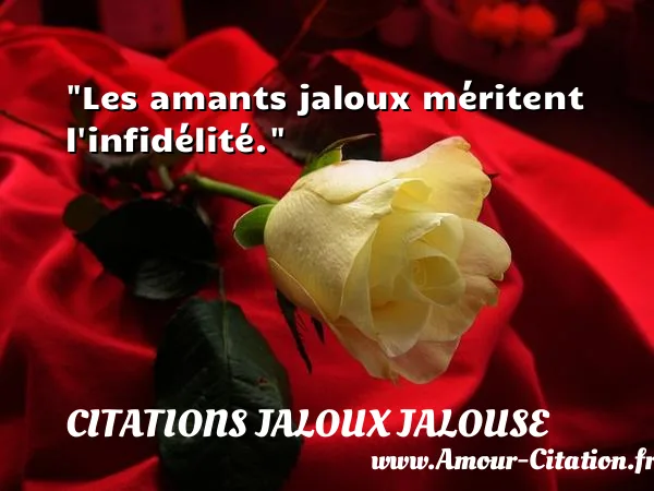 Les amants jaloux méritent l infidélité. CITATIONS JALOUX JALOUSE