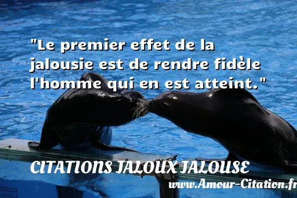Le premier effet de la jalousie est de rendre fidèle l homme qui en est atteint.  CITATIONS JALOUX JALOUSE