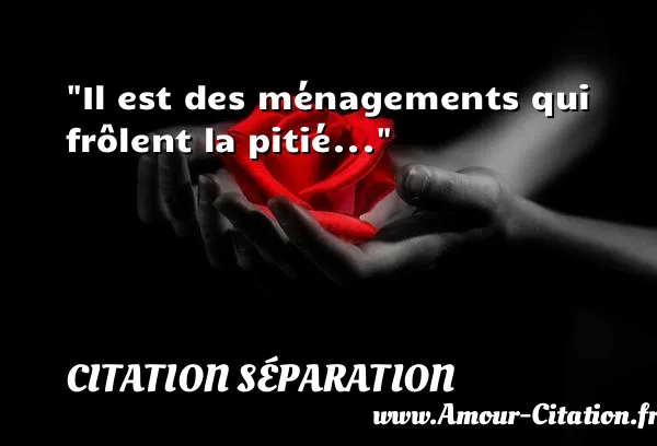 Il est des ménagements qui frôlent la pitié...  CITATION SÉPARATION