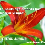  Le pouls des amants bat sur leur visage  CITATION AMOUR