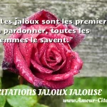  Les jaloux sont les premiers à pardonner, toutes les femmes le savent.  CITATIONS JALOUX JALOUSE