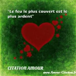  Le feu le plus couvert est le plus ardent  CITATION AMOUR