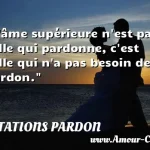  L âme supérieure n est pas celle qui pardonne, c est celle qui n a pas besoin de pardon.  CITATIONS PARDON