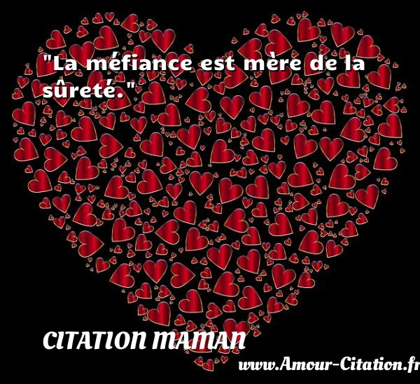 La méfiance est mère de la sûreté. CITATION MAMAN