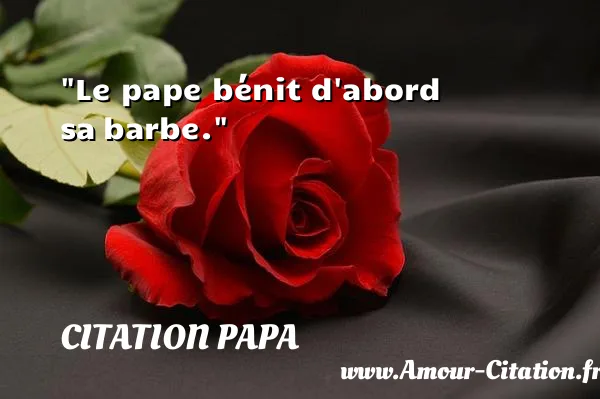 Le pape bénit d abord sa barbe.  CITATION PAPA