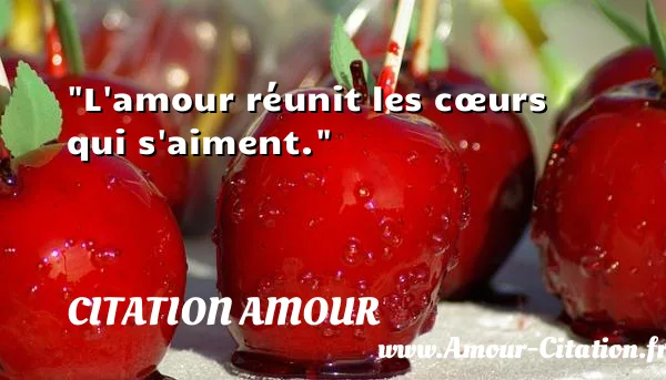 L amour réunit les cœurs qui s aiment.  CITATION AMOUR