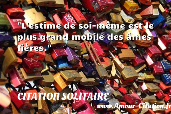 L estime de soi-même est le plus grand mobile des âmes fières.  CITATION SOLITAIRE