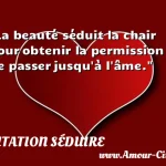  La beauté séduit la chair pour obtenir la permission de passer jusqu à l âme.  CITATION SÉDUIRE