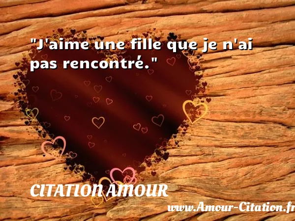 J aime une fille que je n ai pas rencontré.  CITATION AMOUR