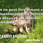  On ne peut être aimant et compatissant sans contenir ses désirs et ses intérêts immédiats.  CITATION SAGESSE