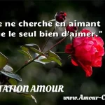  Je ne cherche en aimant que le seul bien d aimer.  CITATION AMOUR