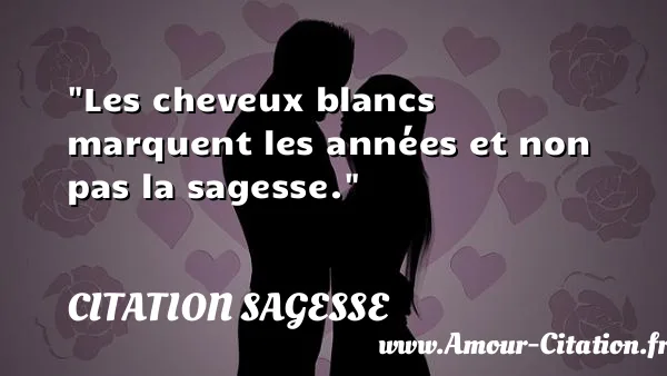 Les cheveux blancs marquent les années et non pas la sagesse.  CITATION SAGESSE