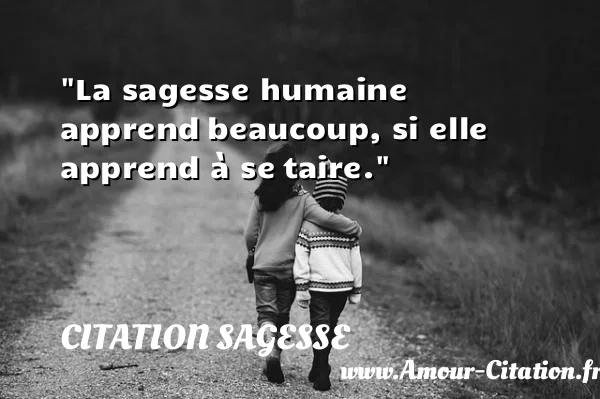 La sagesse humaine apprend beaucoup, si elle apprend à se taire.  CITATION SAGESSE