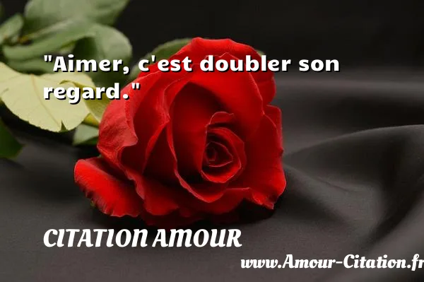 Aimer, c est doubler son regard.  CITATION AMOUR