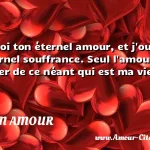  Offre moi ton éternel amour, et j oublierai mon éternel souffrance. Seul l amour peut me sauver de ce néant qui est ma vie !  CITATION AMOUR