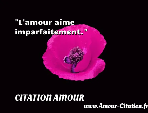 L amour aime imparfaitement.  CITATION AMOUR