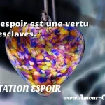  L espoir est une vertu d esclaves.  CITATION ESPOIR