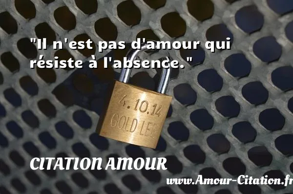 Il n est pas d amour qui résiste à l absence. CITATION AMOUR
