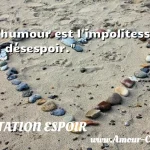  L humour est l impolitesse du désespoir.  CITATION ESPOIR