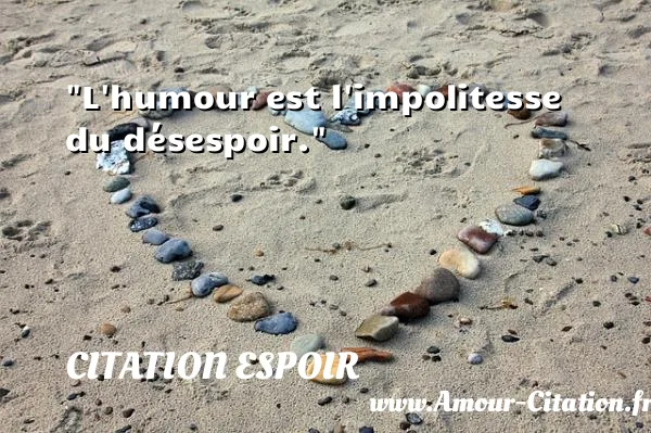 L humour est l impolitesse du désespoir.  CITATION ESPOIR