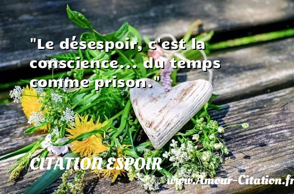 Le désespoir, c est la conscience... du temps comme prison.  CITATION ESPOIR