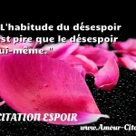  L habitude du désespoir est pire que le désespoir lui-même.  CITATION ESPOIR