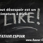  Tout désespoir est un ultimatum à Dieu.  CITATION ESPOIR