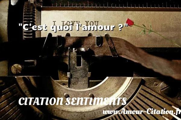 C est quoi l amour ?  CITATION SENTIMENTS
