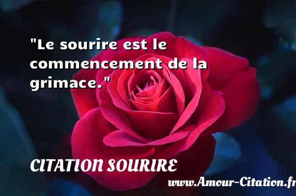 Le sourire est le commencement de la grimace. CITATION SOURIRE